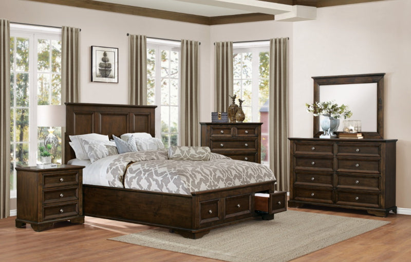 Homelegance Eunice Full Platform Bed with Footboard Storage in Espresso 1844FDC-1*