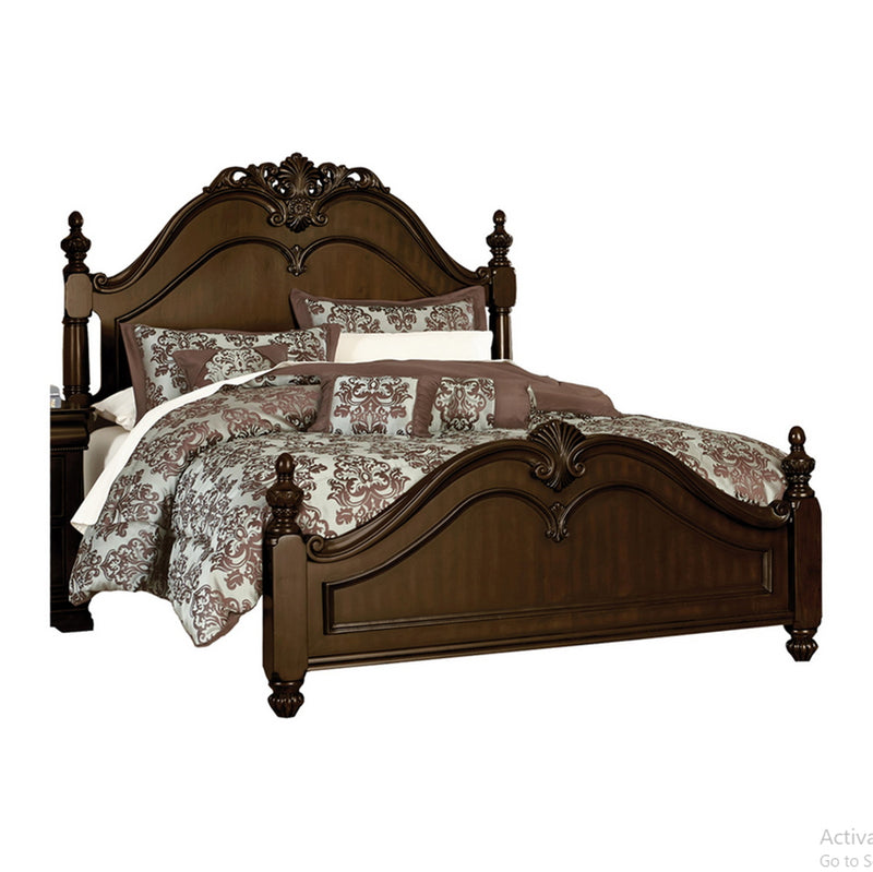 Homelegance Mont Belvieu Queen Panel Bed in Dark Cherry 1869-1*