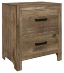 Homelegance Furniture Mandan 2 Drawer Nightstand in Weathered Pine 1910-4