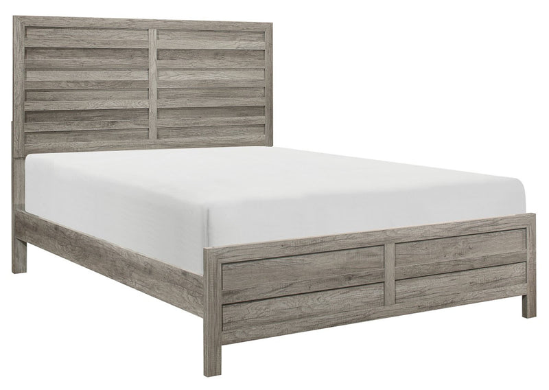 Homelegance Furniture Mandan Queen Panel Bed in Weathered Gray 1910GY-1*