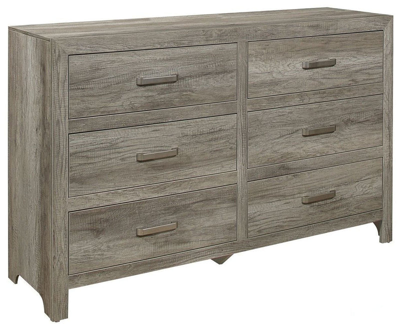 Homelegance Furniture Mandan 6 Drawer Dresser in Weathered Gray 1910GY-5