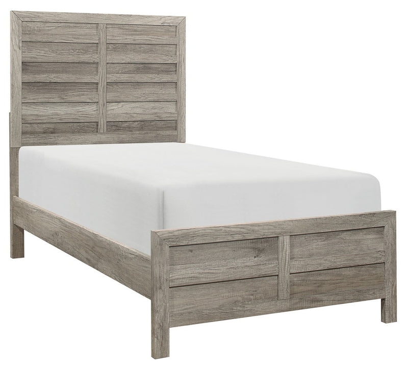 Homelegance Furniture Mandan Twin Panel Bed in Weathered Gray 1910GYT-1*