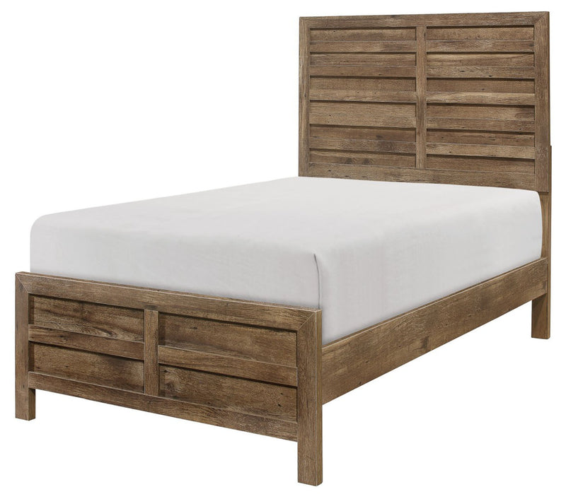 Homelegance Furniture Mandan Twin Panel Bed in Weathered Pine 1910T-1*