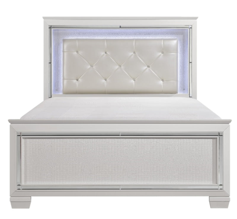 Homelegance Allura King Panel Bed in White 1916KW-1EK*