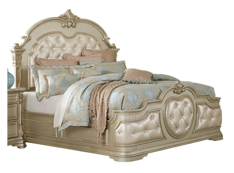 Homelegance Antoinetta Queen Panel Bed in Champagne Wood 1919NC-1*