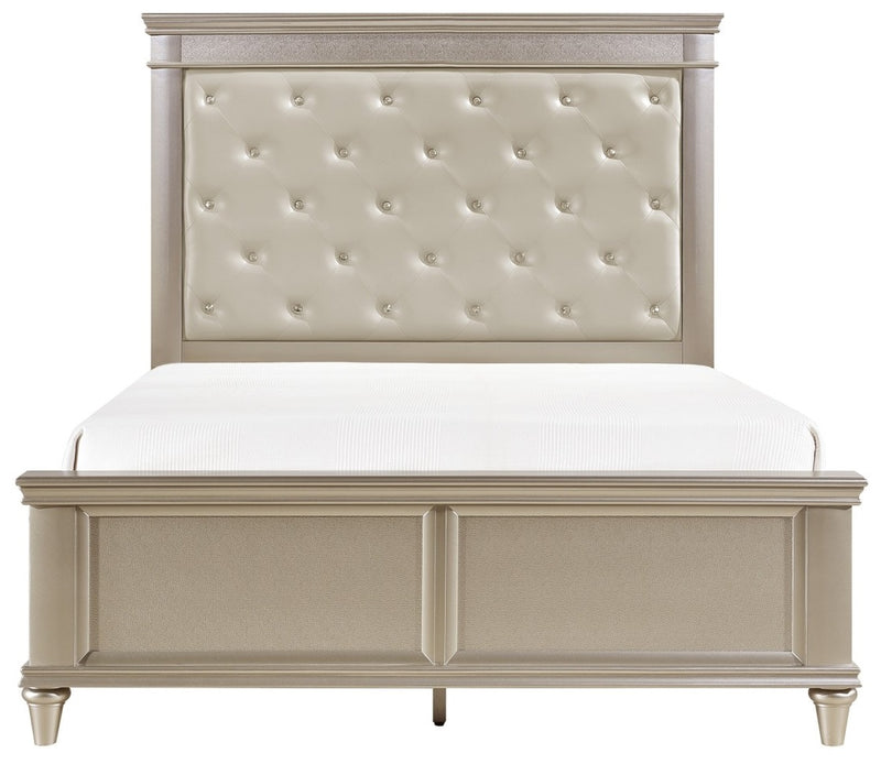 Homelegance Celandine Queen Panel Bed in Pearl/Silver 1928-1*