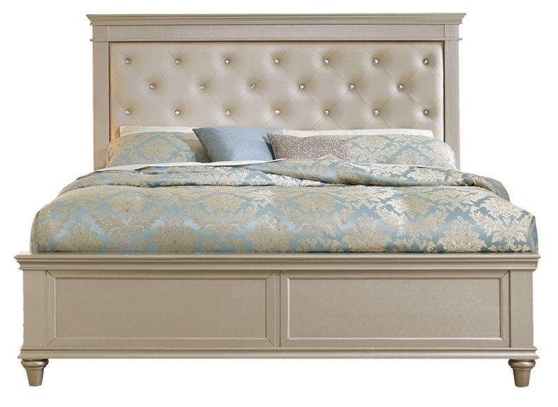 Homelegance Celandine King Panel Bed in Pearl/Silver 1928K-1EK*
