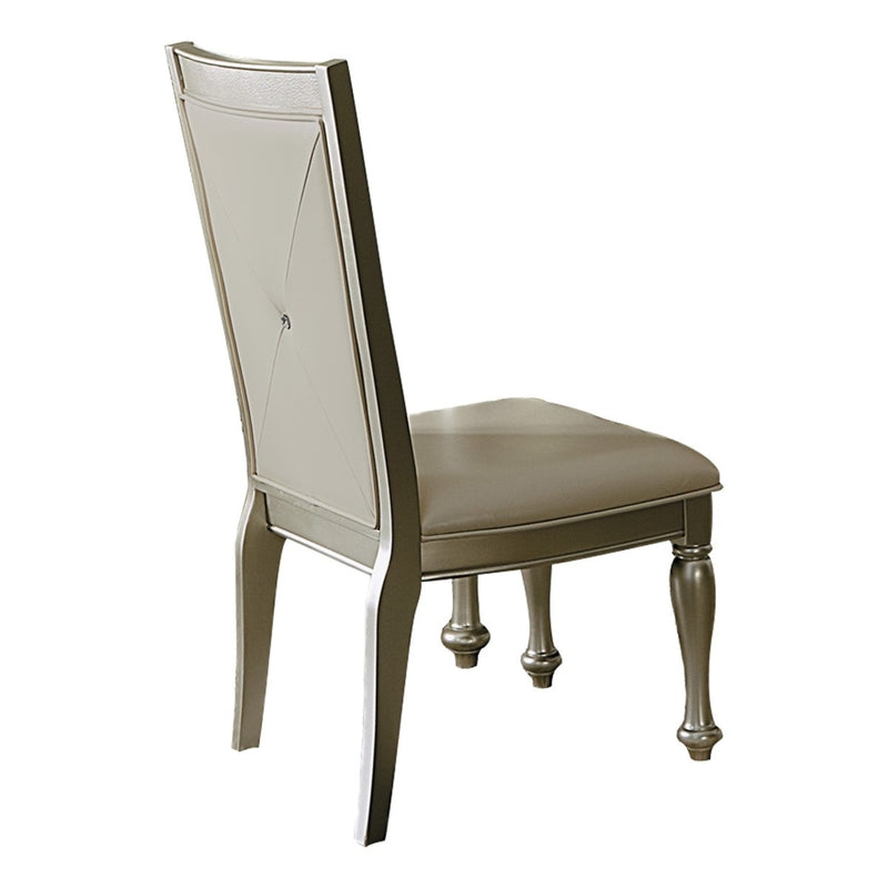 Homelegance Celandine Side Chair in Silver (Set of 2)