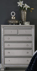 Homelegance Bevelle 5 Drawer Chest in Silver 1958-9