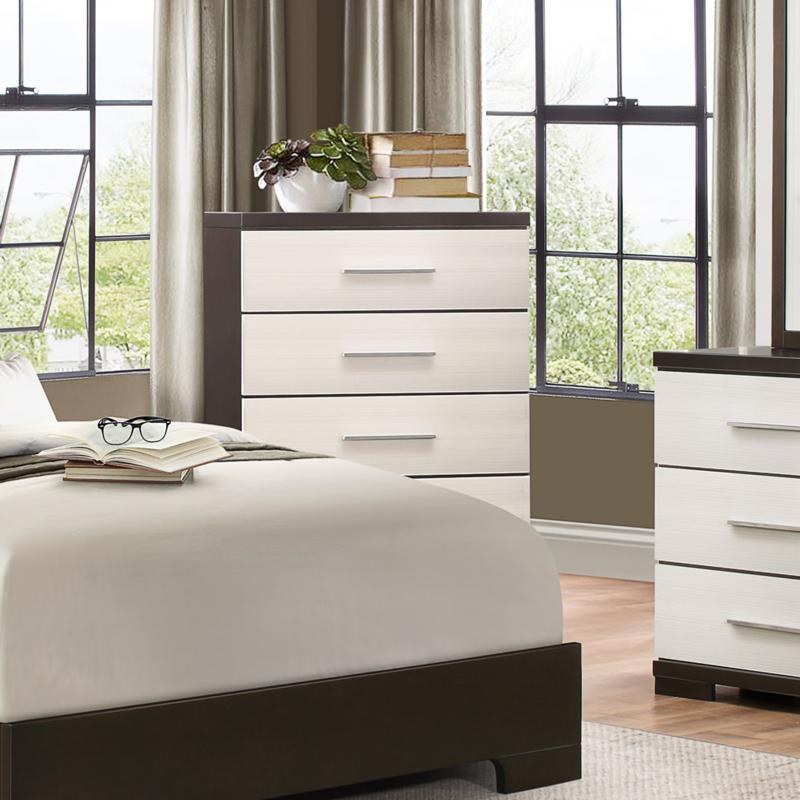 Homelegance Furniture Pell 5 Drawer Chest in Espresso and White 1967W-9