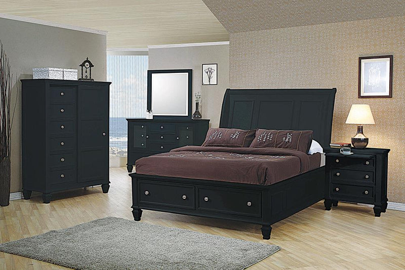 Sandy Beach Black King Four-Piece Bedroom Set