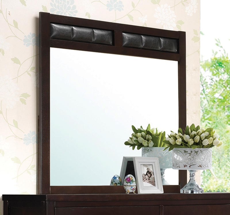 Carlton Black Upholstered Dresser Mirror