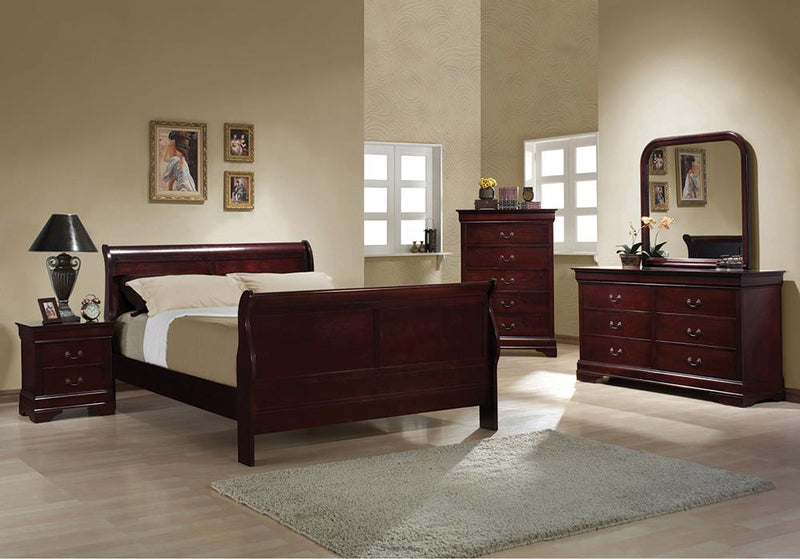Louis Philippe Traditional Red Brown Full Five-Piece Set