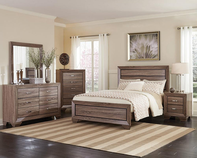 Kauffman Transitional Washed Taupe Eastern King Five-Piece Set