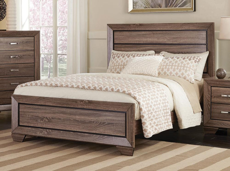 Kauffman Transitional Washed Taupe Eastern King Bed