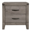 Homelegance Woodrow 2 Drawer Nightstand in Gray 2042-4