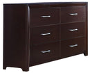 Homelegance Edina 6 Drawer Dresser in Espresso-Hinted Cherry 2145-5