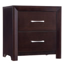 Homelegance Edina 2 Drawer Nightstand in Espresso-Hinted Cherry 2145-4