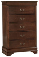 Homelegance Mayville 5 Drawer Chest in Brown Cherry 2147-9