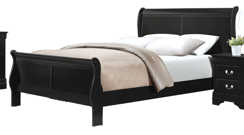 Homelegance Mayville Queen Sleigh Bed in Black 2147BK-1