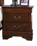 Homelegance Mayville 2 Drawer Nightstand in Brown Cherry 2147-4
