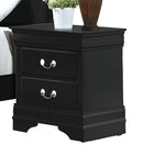 Homelegance Mayville 2 Drawer Nightstand in Black 2147BK-4