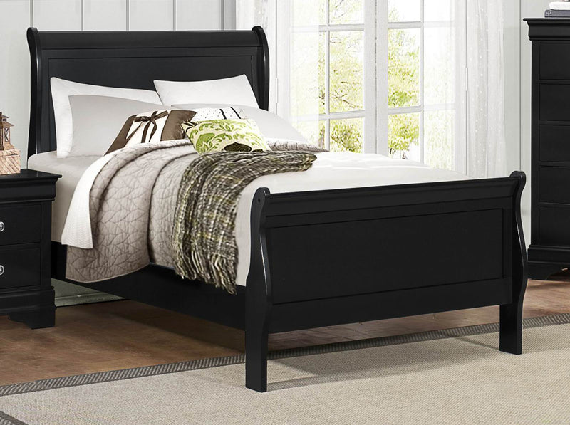 Homelegance Mayville Twin Sleigh Bed in Black 2147TBK-1