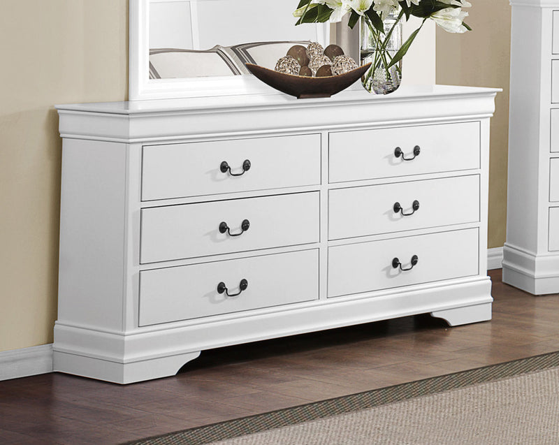 Homelegance Mayville 6 Drawer Dresser in White 2147W-5