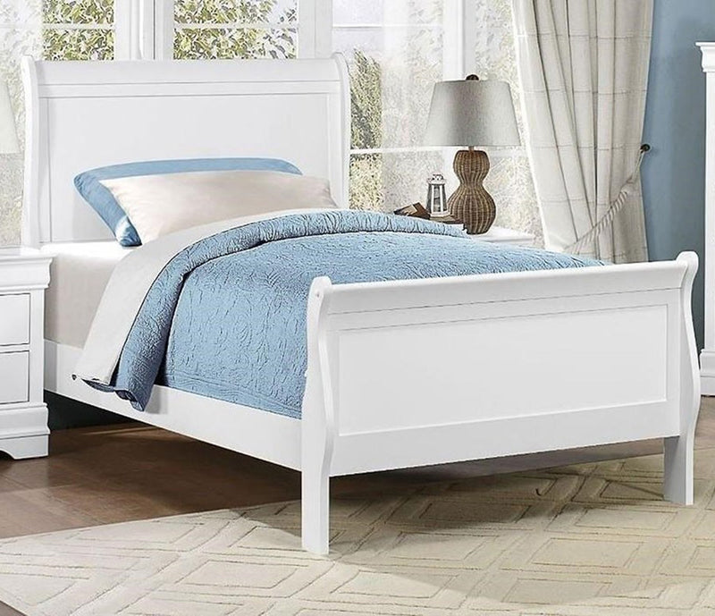 Homelegance Mayville Twin Sleigh Bed in White 2147TW-1