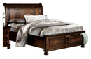 Homelegance Cumberland King Sleigh Platform Bed with Footboard Storage in Brown Cherry 2159K-1EK*
