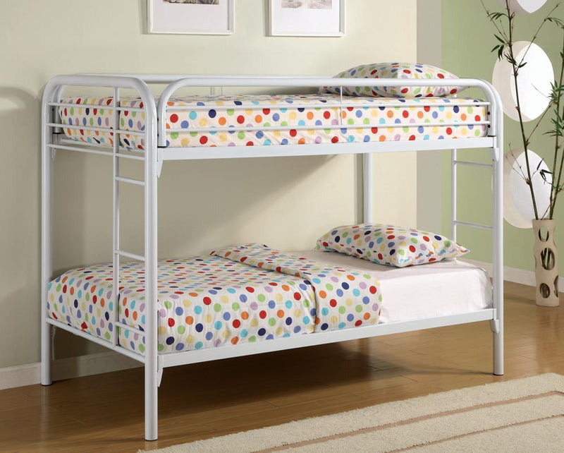 G2256 Contemporary White Twin Metal Bunk Bed