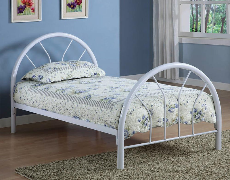 Transitional White Twin Bed