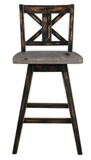 Homelegance Amsonia Swivel Counter Height Chair in Gray and Black (Set of 2)