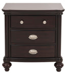 Homelegance Marston 3 Drawer Nightstand in Dark Cherry 2615DC-4