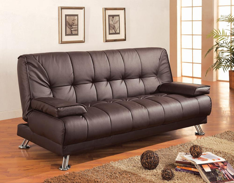 G300148 Casual Brown and Chrome Sofa Bed