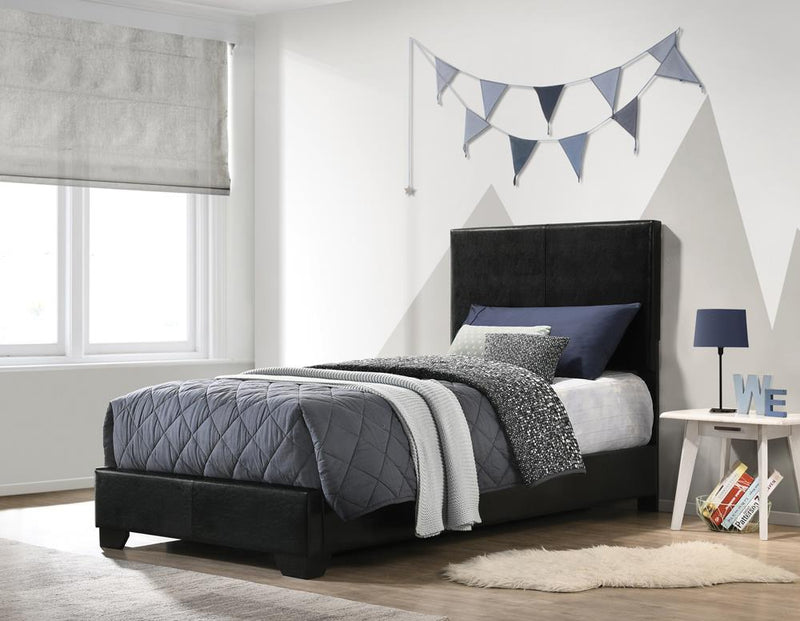 Conner Casual Black Upholstered Twin Bed