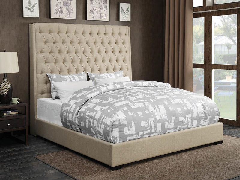 Camille Cream Upholstered California King Bed