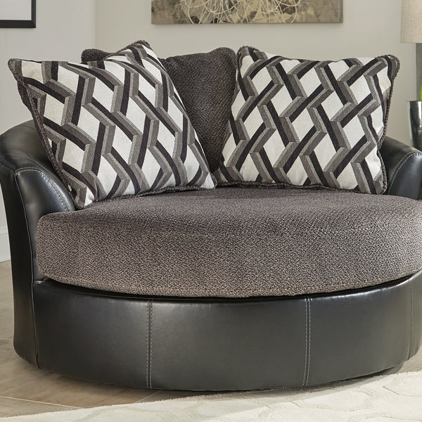 Kumasi smoke oversized swivel accent chair discount