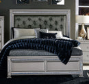 Homelegance Bevelle Queen Upholstered Panel Bed in Silver 1958-1