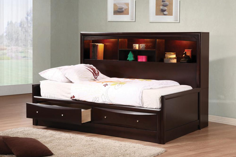 Phoenix Transitional Cappuccino Full Bed