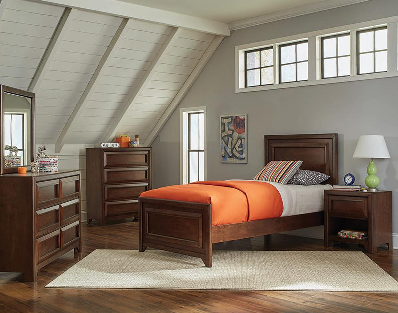 Greenough Transitional Maple Oak Full Storage Bed