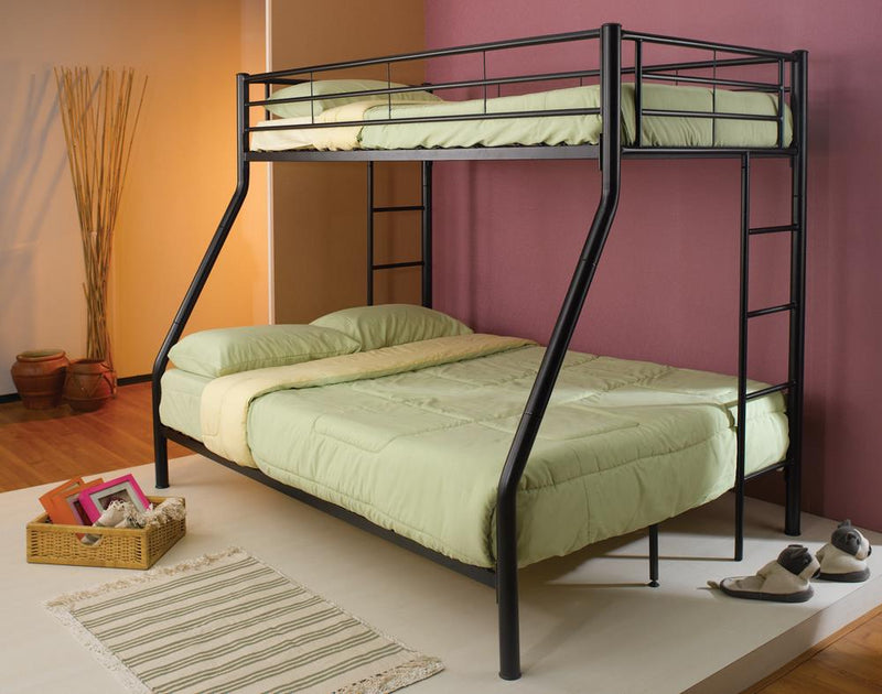 G460062B Contemporary Black Twin-Over-Full Bunk Bed