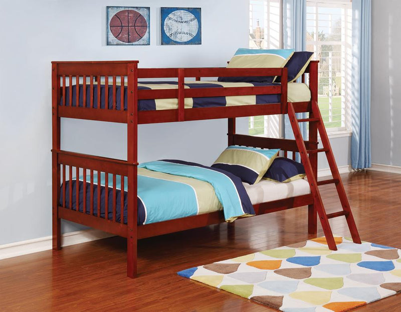 G460231 Parker Chestnut Twin-over-Twin Bunk Bed