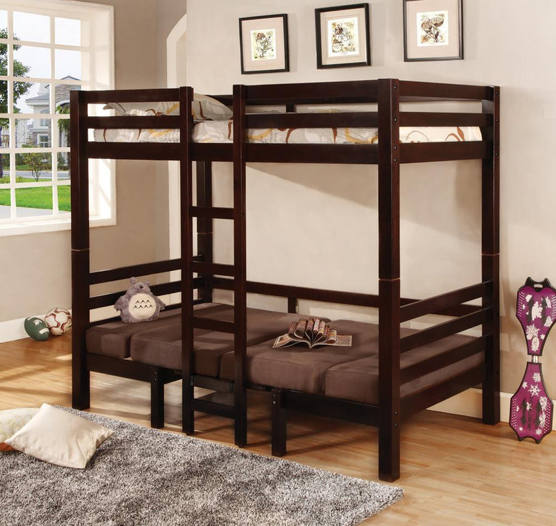 Joaquin Transitional Medium Brown Twin-over-Twin Bunk Bed