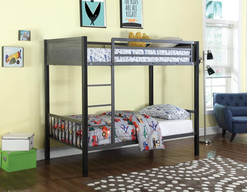 Meyers Traditional Grey Twin-over-Twin Bunk Bed