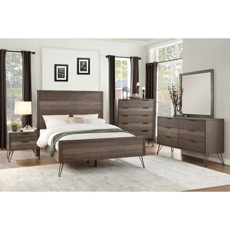 Homelegance Urbanite King Panel Bed in Tri-tone Gray 1604K-1EK