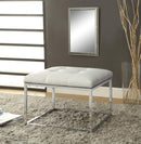 G500423 Contemporary White and Chrome Ottoman