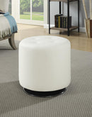 G500554 Contemporary White Round Ottoman