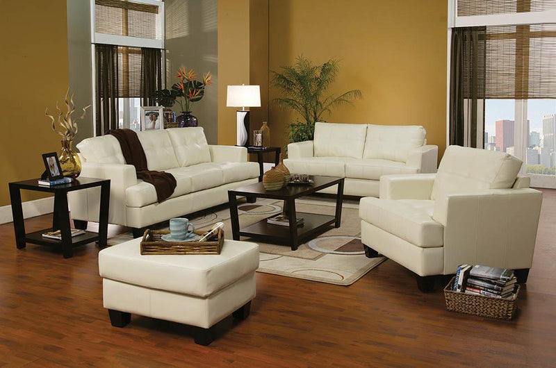 Samuel Transitional Cream Ottoman