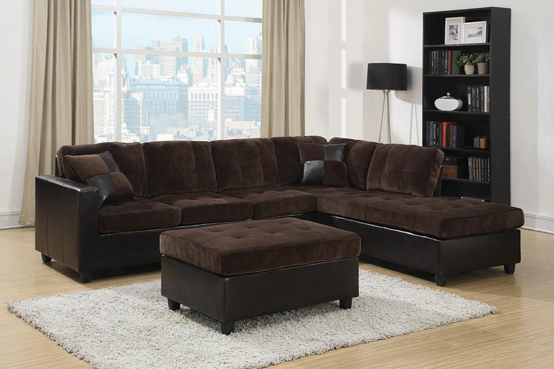 Mallory Casual Dark Chocolate Sectional
